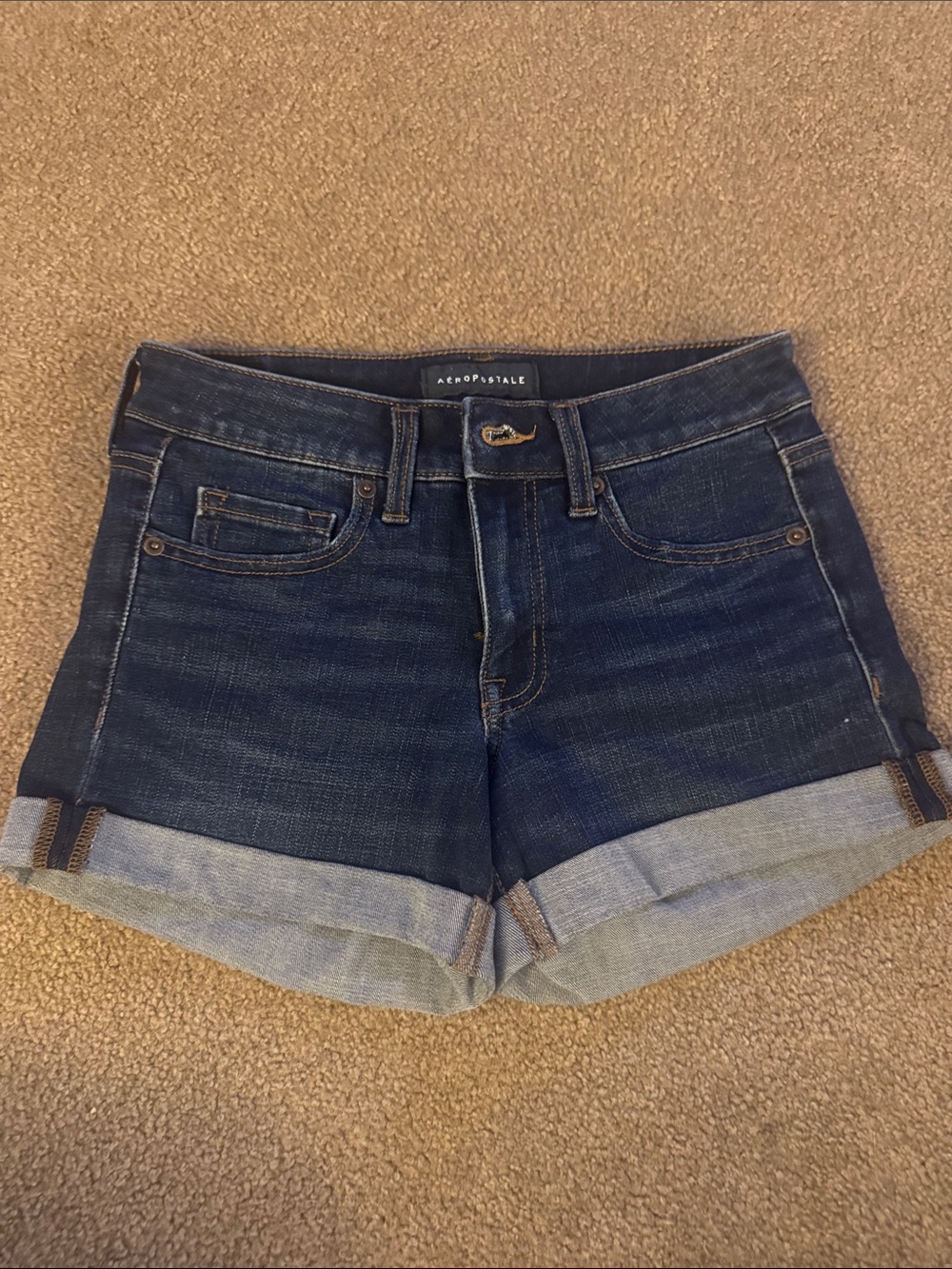 Aeropostale Indigo Cuffed Denim Shorts